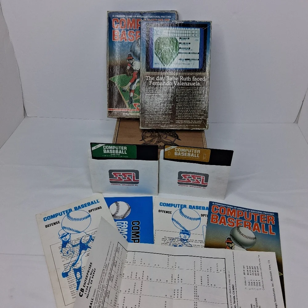 Commodore 64 Atari 48K Computer Baseball 2 Floppy Diskette Game 1981 Complete